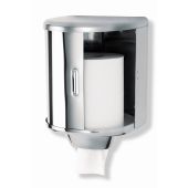 Dispenser di carta in rotolo industriale MDC Acciaio Inox Lucido antivandalico adatto a bagni comuni Capacità: circa 600 salviette Modello DT0303C