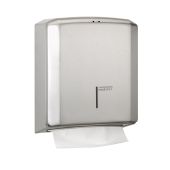 Dispenser di salviette di carta piegate a C o a Z MDC Acciaio Inox Satinato antivandalico adatto a bagni comuni Capacità: circa 600 salviette Modello DT2106CS