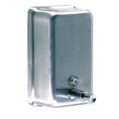 Dispenser di sapone liquido MDC in Acciaio Inox Satinato ad azionamento manuale antivandalico Modello DJ0111CS