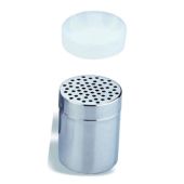 Dosaspezie con fori da 4 mm in acciaio inox con coperchio in plastica Dimensioni ø cm. 7x9,6h Modello 348-004