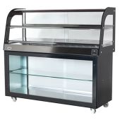 Espositore banchetto caldo SDF Vano a giorno vetri curvi Temperatura °C +30 /+ 90 Capacità N. 2 Vassoi Cm 40x60 Dim. Cm L 100 x P 70 x H 140 Modello BA100EC