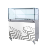 Espositore banchetto caldo SDF Vano chiuso Temperatura °C +30 /+ 90 Capacità N. 3 Vassoi Cm 30x45 Dim. Cm L 100 x P 53 x H 135 Modello BC100