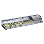 Espositore Da Banco refrigerato Modello SUSHI4GNSS per Sushi Vetri separati Contiene bacinelle GN1/3