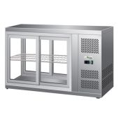 Vetrina refrigerata da banco snack Modello G-HAV91 Vetro dritto e portine scorrevoli da entrambi i lati