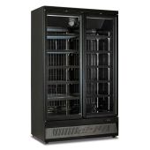 Espositore verticale murale refrigerato ventilato Modello MR126TN2 BLACK 2 porte a vetro