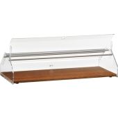 Espositore/Vetrina neutra da banco porta Brioches Modello VL4748 Piano in legno Cupola in plexiglass trasparente Ante apribili su 2 lati