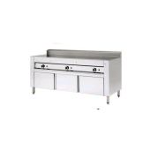 Cuocipiada a gas PL Modello CP12 Piana in ferro Su vano inox con ante Capacità 12 piadine 