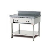 Cuocipiada a gas PL Modello CP6 Su tespolo Piana in ferro su gambe in acciaio inox Capacità 6 piadine 