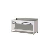 Cuocipiada a gas PL Modello CP12  Piana in acciaio inox Su vano inox a giorno Capacità 12 piadine 