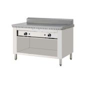 Cuocipiada a gas PL Modello CP8 su vano a giorno Piana in acciaio inox Su vano inox a giorno Capacità 8 piadine