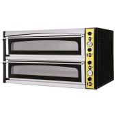 Forno Elettrico meccanico per pizza PF 2 camere di cottura Porta a vetro N. Pizze 6 +6(Ø cm 35) Modello ENDOR 66L GLASS