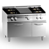 Cucina tuttapiastra + 4 fuochi gas MDLR Modello CL90120TPPCFG2B Forno a gas