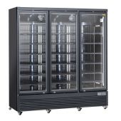Armadio frigo refrigerato Modello RFG1900B con 3 porte a vetro NERO 
