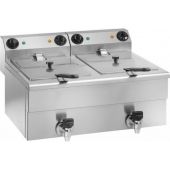 Friggitrice Elettrica Da banco con rubinetto Modello FC100 Potenza: 3500+3500 W
