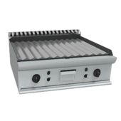 Fry Top a Gas da banco CI  Modello RisFry020 2 zone di cottura PIASTRA RIGATA Potenza kW 12