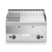 Fry top a gas piastra 2/3 liscia 1/3 rigata cromata MDLR Modello F6060FTGCLRT