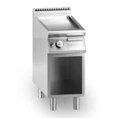 Fry top a gas piastra liscia cromata MDLR Vano aperto Modello CL9040FTGSCR