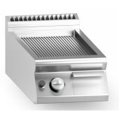 Fry top a gas piastra rigata cromata MDLR Modello CL9040FTRGSCRT