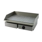 Fry Top Elettrico Modello GHN55R Piastra cromata rigata Piano cottura cm 55x35