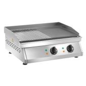 Fry top elettrico da banco Modello FT2M Piano di cottura liscio e rigato Potenza 6000 W