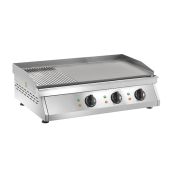 Fry top elettrico da banco Modello FT3M Piano di cottura liscio e rigato 3 zone di cottura Potenza 9000 W