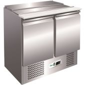 Saladette refrigerata statica in acciaio inox AISI 201 Modello G-S902-FC due porte