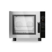 Forno elettrico a convezione con umidificatore MDLR per gastronomia Apertura a bandiera Modello GEU423
