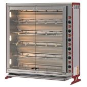 Girarrosto a Gas verticale ENG Modello ELBA36PG Capacità N. 36 Polli N.6 asta in tubolare inox 12 x 12 mm Lunghezza Cm 96
