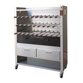 Girarrosto Churrasco a Carbonella ENG Modello ChurrascoCM29C 3 piani N. 29 Spade assortite in acciaio inox cm 50