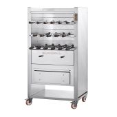 Girarrosto \ Churrasco a Carbonella ENG Modello ChurrascoCM17C 3 piani N. 17 Spade assortite in acciaio inox cm 50