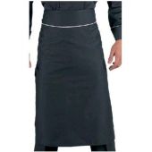 Grembiule Cuoco Rondin IC 65% poliestere 35% Cotone Colore nero con con bordi bianchi Modello 114411