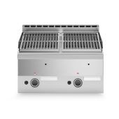 Griglia pietra lavica in acciaio inox 2 zone di cottura MDLR Modello F6060GRLIT