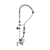 Gruppo Doccia Prelavaggio Miscelatore Biforo con canna e leva clinica nera MNL Modello R0102020207