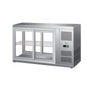 Vetrina refrigerata da banco snack Modello G-HAV111 Vetro dritto e portine scorrevoli da entrambi i lati