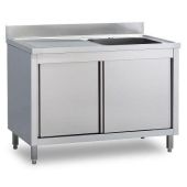 Lavello/Lavatoio Armadiato Acciaio Inox una Vasca con gocciolatoio Modello A1VGS/D107