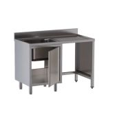 Lavello/Lavatoio Armadiato Acciaio Inox Una Vasca con Sgocciolatoio Con vano incasso pattumiera Modello APS/D146
