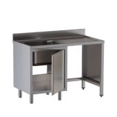 Lavello/Lavatoio Armadiato Acciaio Inox Una Vasca con Sgocciolatoio Con vano incasso pattumiera Modello APS/D147