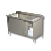 Lavello/Lavatoio Acciaio Inox Armadiato una Vasca su gambe Modello A1V167