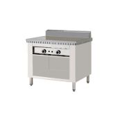 Cuocipiada a gas PL Modello CP6 Su vano con ante Piana in ferro su vano inox con ante Capacità 6 piadine 