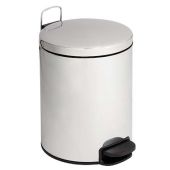 Pattumiera a pedale MDL in acciaio inox  430 brillante o satinato da 5 Modello BIN PLUS 112055