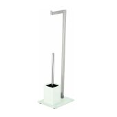 Piantana multifunzione cromata con base bianca STK Venduto in lotti da 4 pezzi Modello SP1407430/B