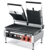 Piastra elettrica Modello PD POWER doppia Piano di cottura inferiore Liscio-Rigato Piano di cottura superiore Liscio-Rigato Potenza 4.500 Watt