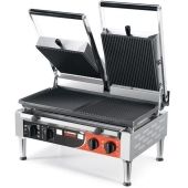 Piastra elettrica Modello PD POWER doppia Piano di cottura inferiore Liscio-Rigato Piano di cottura superiore Rigato-Rigato Potenza Watt 4500