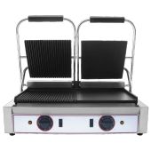 Piastra grill doppia Modello R2L2 in ghisa Una parte rigata Una parte liscia