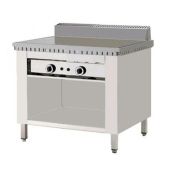 Piastra per piadine a gas su mobile in acciaio inox CP6 Piana in ferro