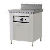 Piastra per piadine a gas su mobile inox CP4 Piana in acciaio inox