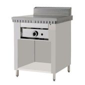 Piastra per piadine a gas su mobile in acciaio inox CP4 Piana al cromo