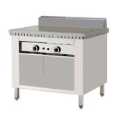 Piastra per piadine a gas su mobile inox CP6 Piana in ferro
