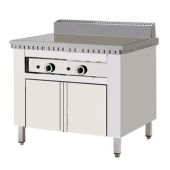 Piastra per piadine a gas su vano inox CP6 Piana in acciaio inox