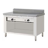 Piastra per piadine a gas su mobile inox CP8 Piana in acciaio inox